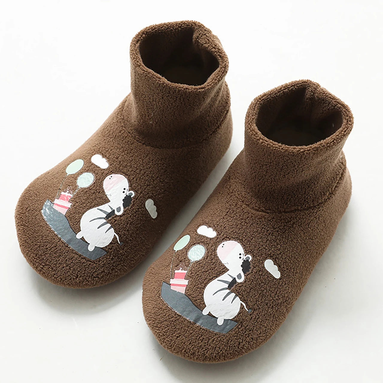 Baby Anti-Slip Plush Walking Shoes – Warm Fleece Indoor Sock Boots for Toddlers