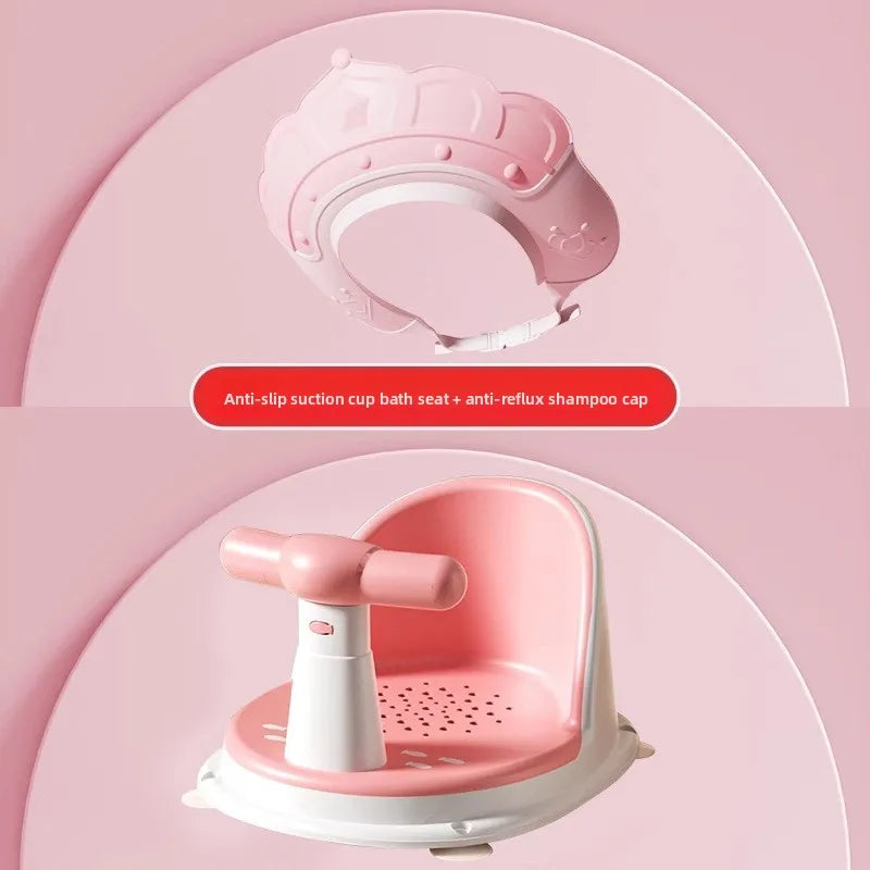 Baby Bath Support Seat – Soft Newborn Bathing Stool with Temperature-Sensitive Design