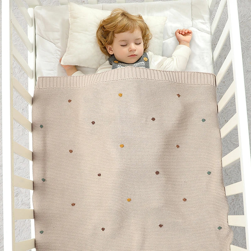 Ultra-Soft Cotton Baby Blanket – Knitted Muslin Swaddle Wrap for Newborns