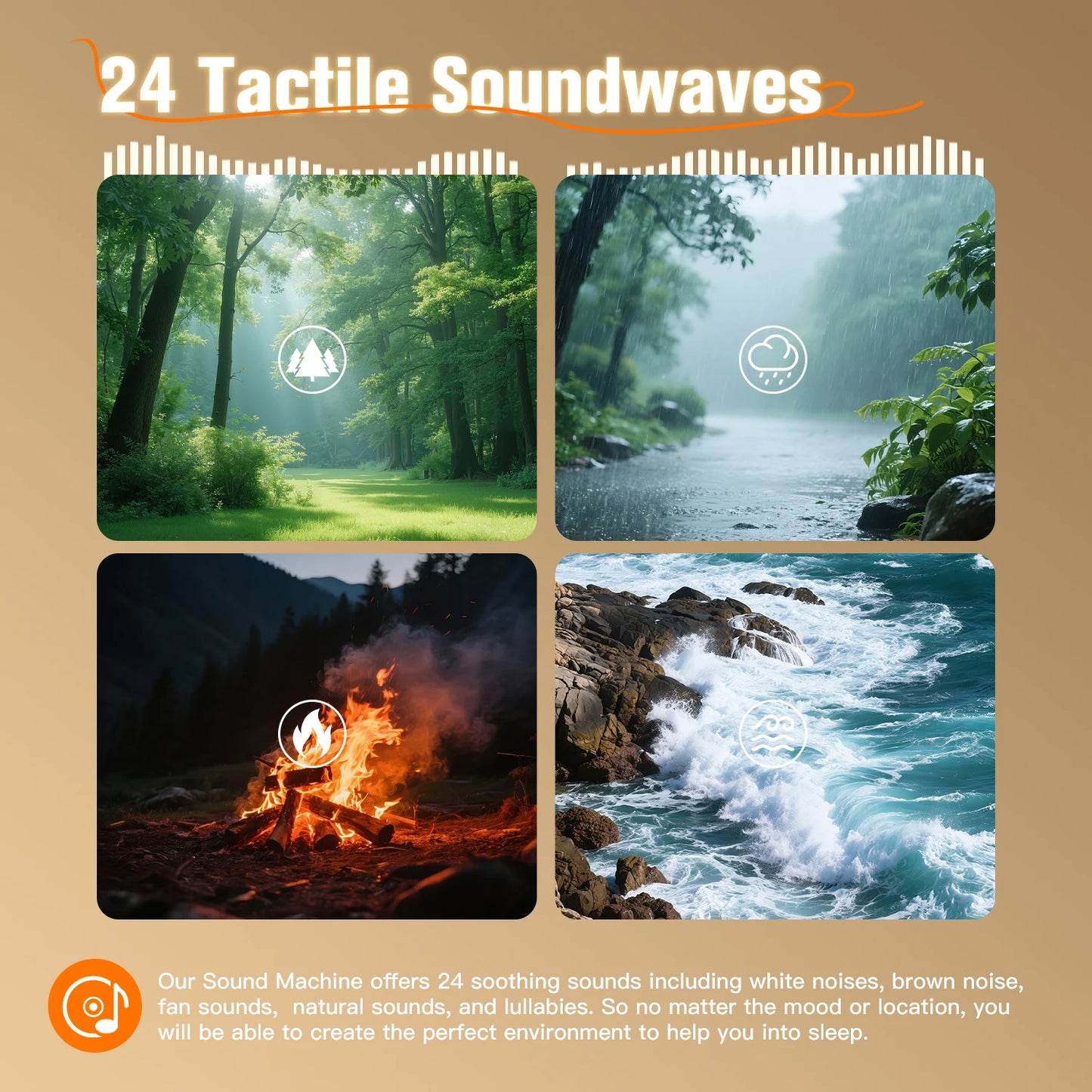 Portable White Noise Sound Machine & Night Light – 24 Soothing Sounds for Baby Sleep