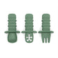 3-Piece Silicone Baby Spoon & Fork Feeding Set – Choking-Proof Self-Feeding Utensils