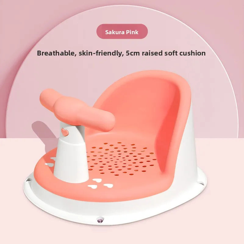 Baby Bath Support Seat – Soft Newborn Bathing Stool with Temperature-Sensitive Design