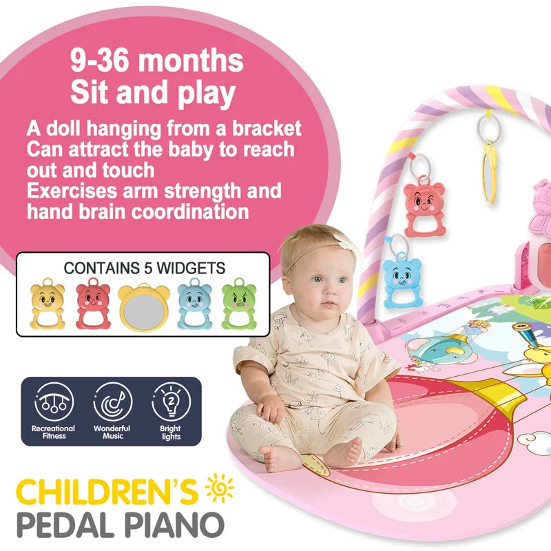 Baby Kick & Play Piano Gym Mat – Musical Activity Play Gym for Newborns & Toddlers