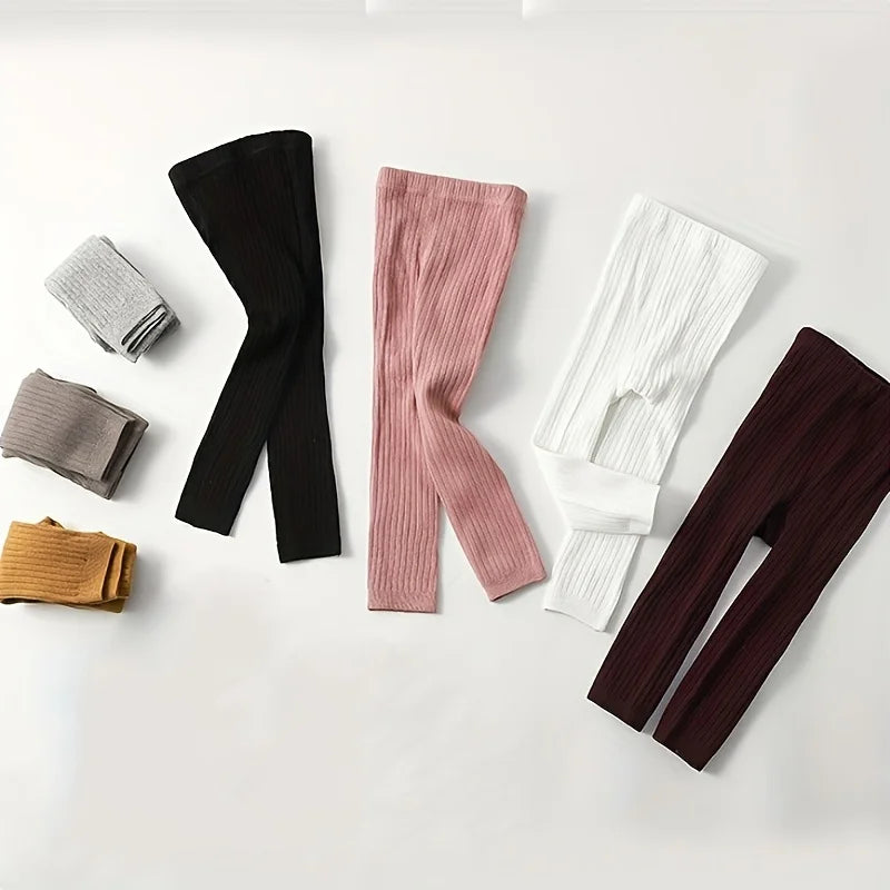 Baby Ribbed Tights – Warm Cotton Blend Toddler Leggings for Girls