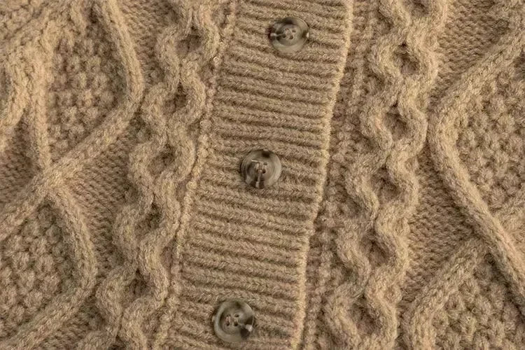 Kids Thick Knit Cardigan – Warm Long Sleeve Button Sweater Jacket for Boys & Girls