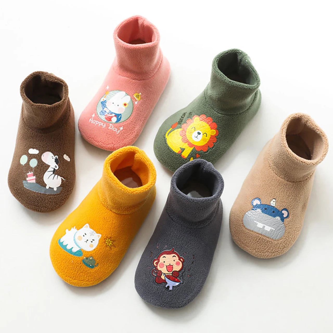 Baby Anti-Slip Plush Walking Shoes – Warm Fleece Indoor Sock Boots for Toddlers