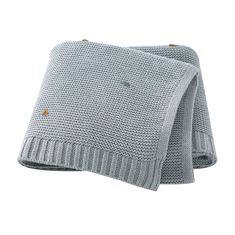 Ultra-Soft Cotton Baby Blanket – Knitted Muslin Swaddle Wrap for Newborns