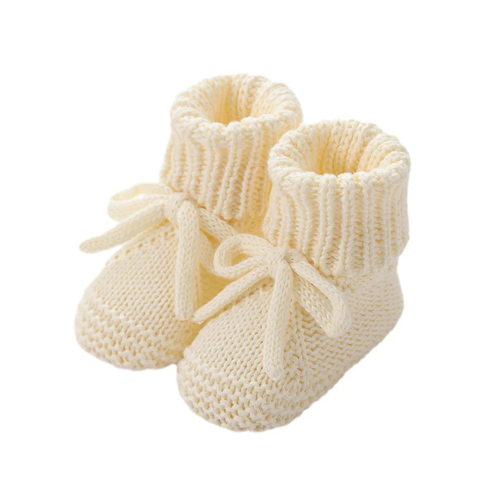 Adorable Baby Bow Knit Sock Shoes – Soft Cotton Crawling Shoes for 0–12 Months