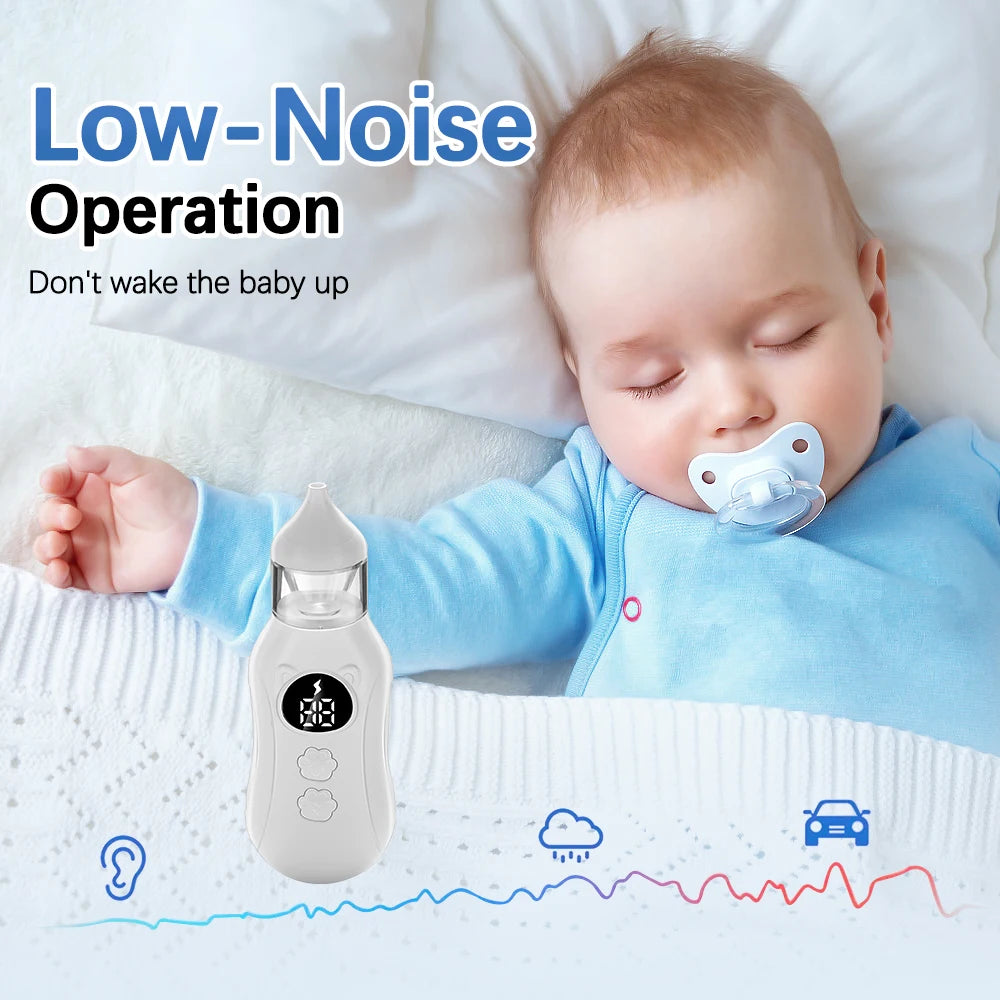 Electric Baby Nasal Aspirator – 9-Speed Gentle Nose Cleaner for Newborns & Infants