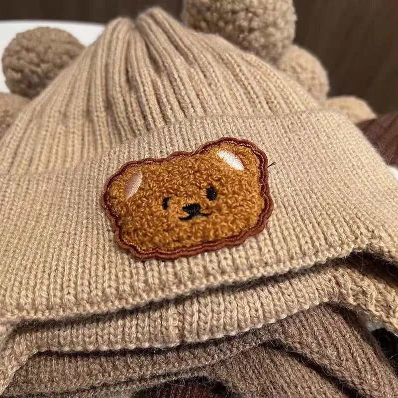 Baby Bear Ear Winter Hat – Thick Warm Knitted Beanie for Babies & Toddlers