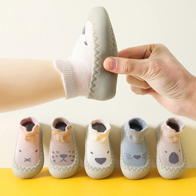 Soft Baby Floor Sock Shoes – Non-Slip Cartoon Crawling Shoes for Newborns & Toddlers
