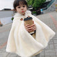 Baby Girl Faux Fur Hooded Cape – Warm Princess Winter Cloak for Toddlers & Kids