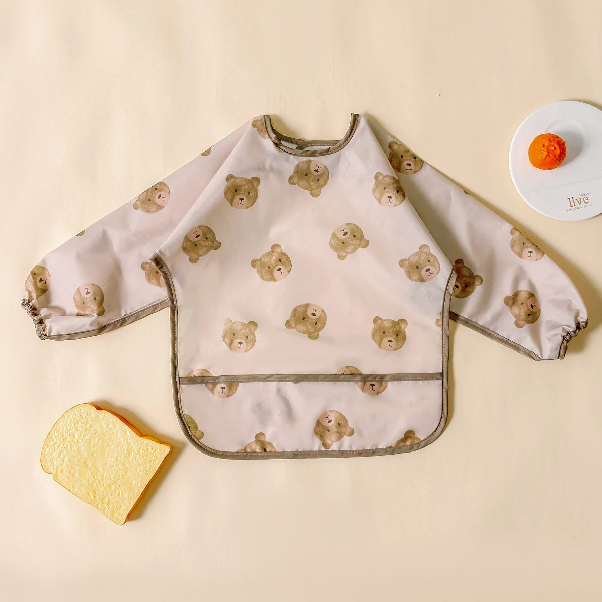 Elinfant Waterproof Long Sleeve Baby Bib – Easy Clean Feeding Smock for Toddlers