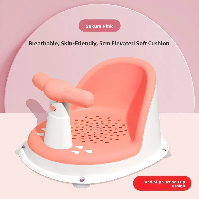 Baby Bath Support Seat – Soft Newborn Bathing Stool with Temperature-Sensitive Design