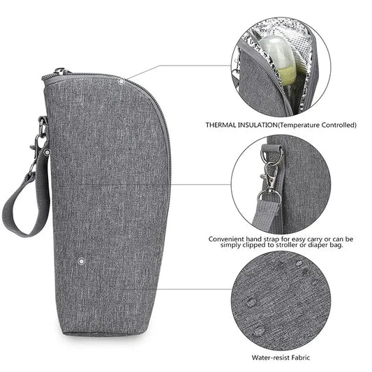 Portable Baby Bottle Insulation Bag – Waterproof Thermal Bottle Warmer Stroller Bag