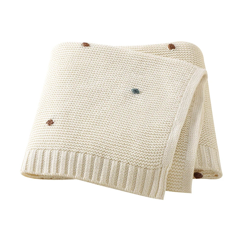 Ultra-Soft Cotton Baby Blanket – Knitted Muslin Swaddle Wrap for Newborns