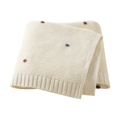 Ultra-Soft Cotton Baby Blanket – Knitted Muslin Swaddle Wrap for Newborns