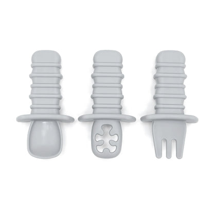 3-Piece Silicone Baby Spoon & Fork Feeding Set – Choking-Proof Self-Feeding Utensils