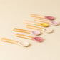 Silicone Baby Spoon & Fork Set – Wooden Handle Feeding Training Cutlery