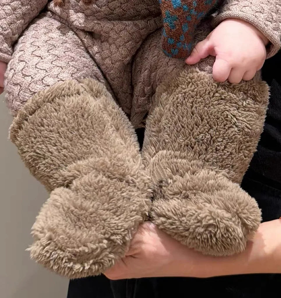 Thick Baby Plush Floor Socks – Warm Anti-Slip Winter Foot Warmers for Kids