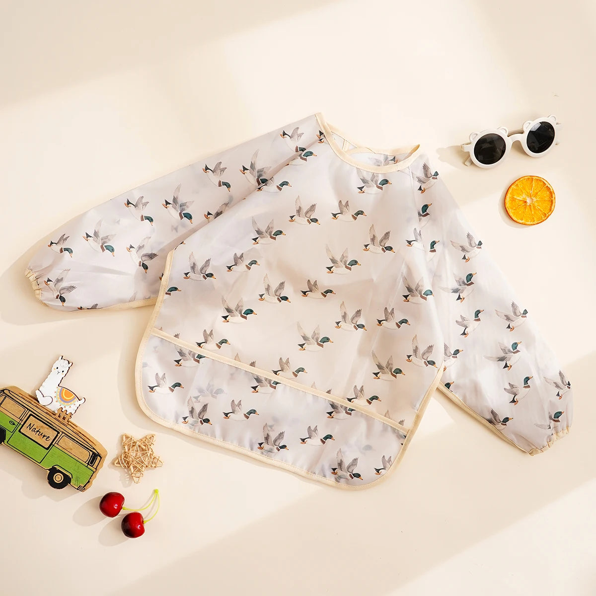 Elinfant Waterproof Long Sleeve Baby Bib – Easy Clean Feeding Smock for Toddlers