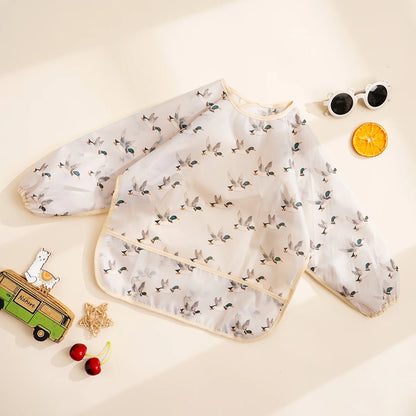 Elinfant Waterproof Long Sleeve Baby Bib – Easy Clean Feeding Smock for Toddlers