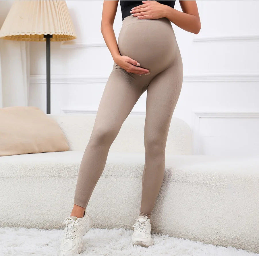 High Waist Maternity Leggings – Belly Support Pregnancy & Postpartum Fitness Pants
