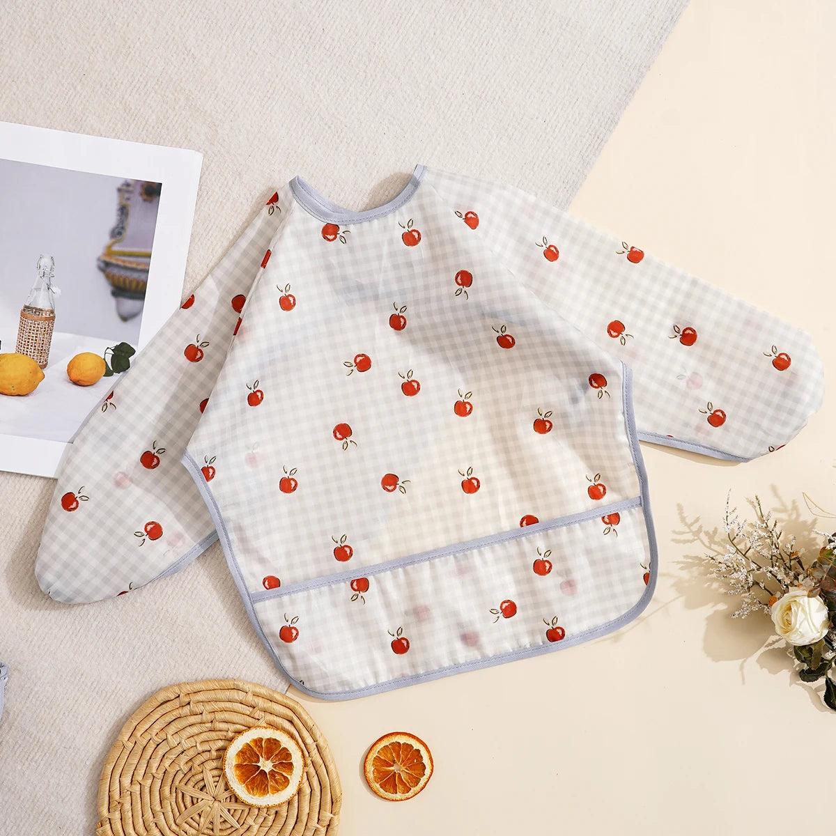 Elinfant Waterproof Long Sleeve Baby Bib – Easy Clean Feeding Smock for Toddlers