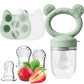 Silicone Baby Fruit Feeder & Freezer Tray Set – Self Feeding Pacifier for Fresh Food & Breastmilk Popsicles