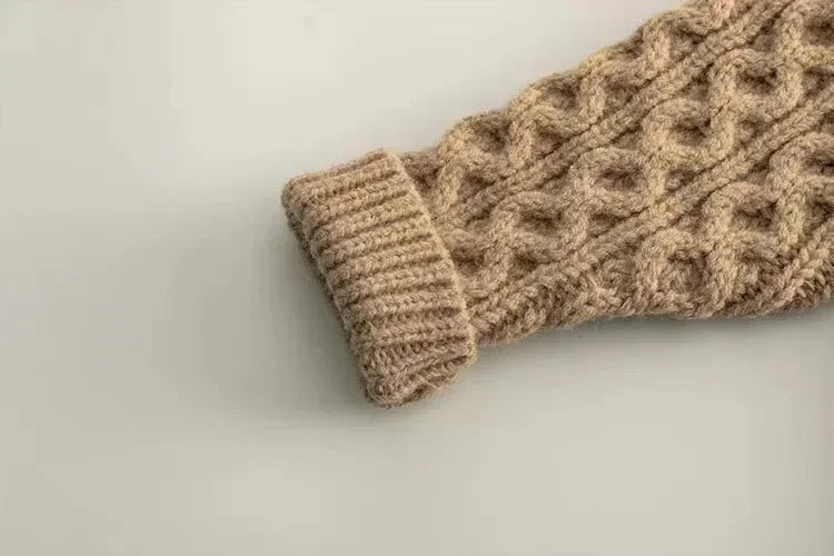 Kids Thick Knit Cardigan – Warm Long Sleeve Button Sweater Jacket for Boys & Girls