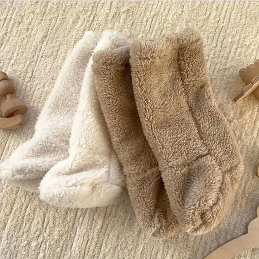 Thick Baby Plush Floor Socks – Warm Anti-Slip Winter Foot Warmers for Kids