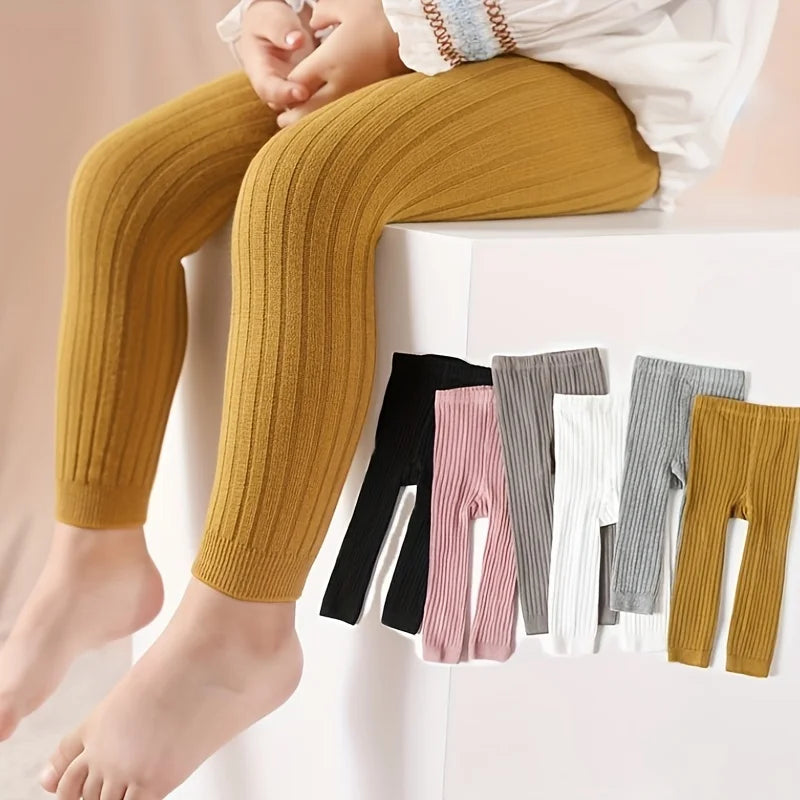Baby Ribbed Tights – Warm Cotton Blend Toddler Leggings for Girls