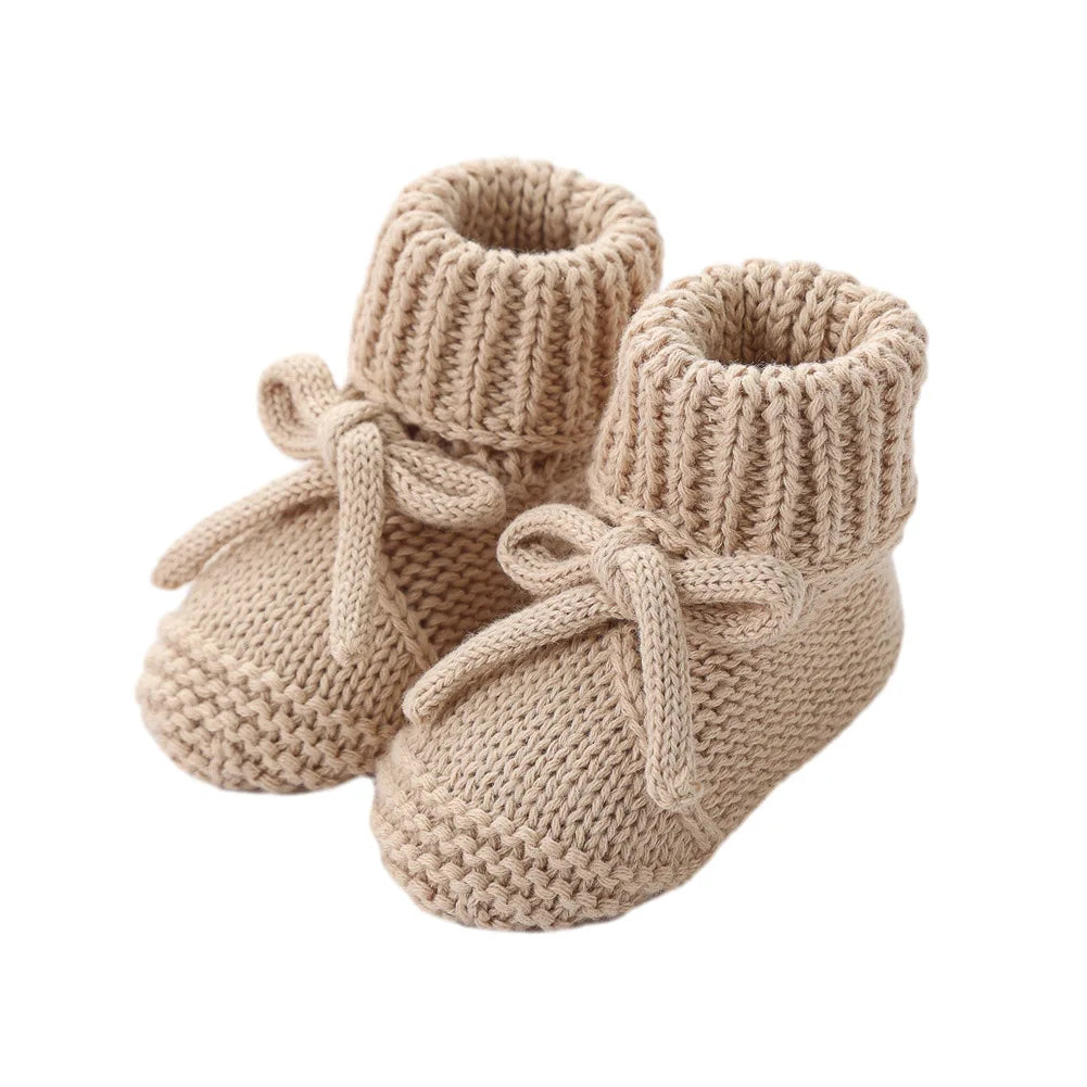 Adorable Baby Bow Knit Sock Shoes – Soft Cotton Crawling Shoes for 0–12 Months