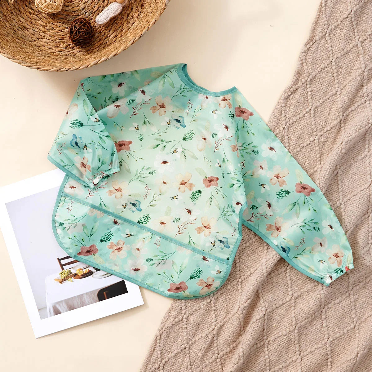 Elinfant Waterproof Long Sleeve Baby Bib – Easy Clean Feeding Smock for Toddlers