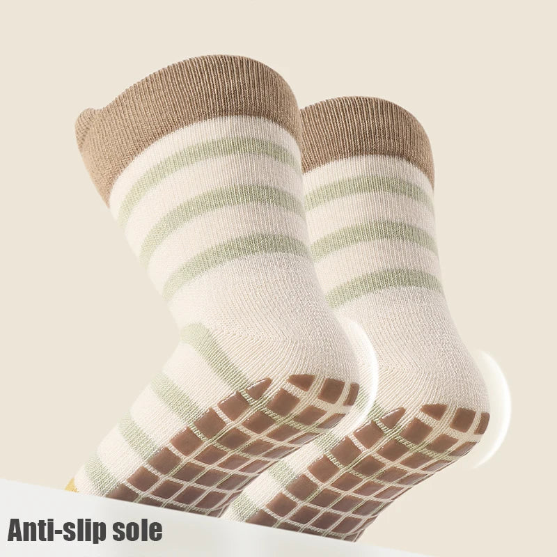3/5-Pack Toddler Non-Slip Floor Socks – Soft Cartoon Cotton Indoor Socks for Kids