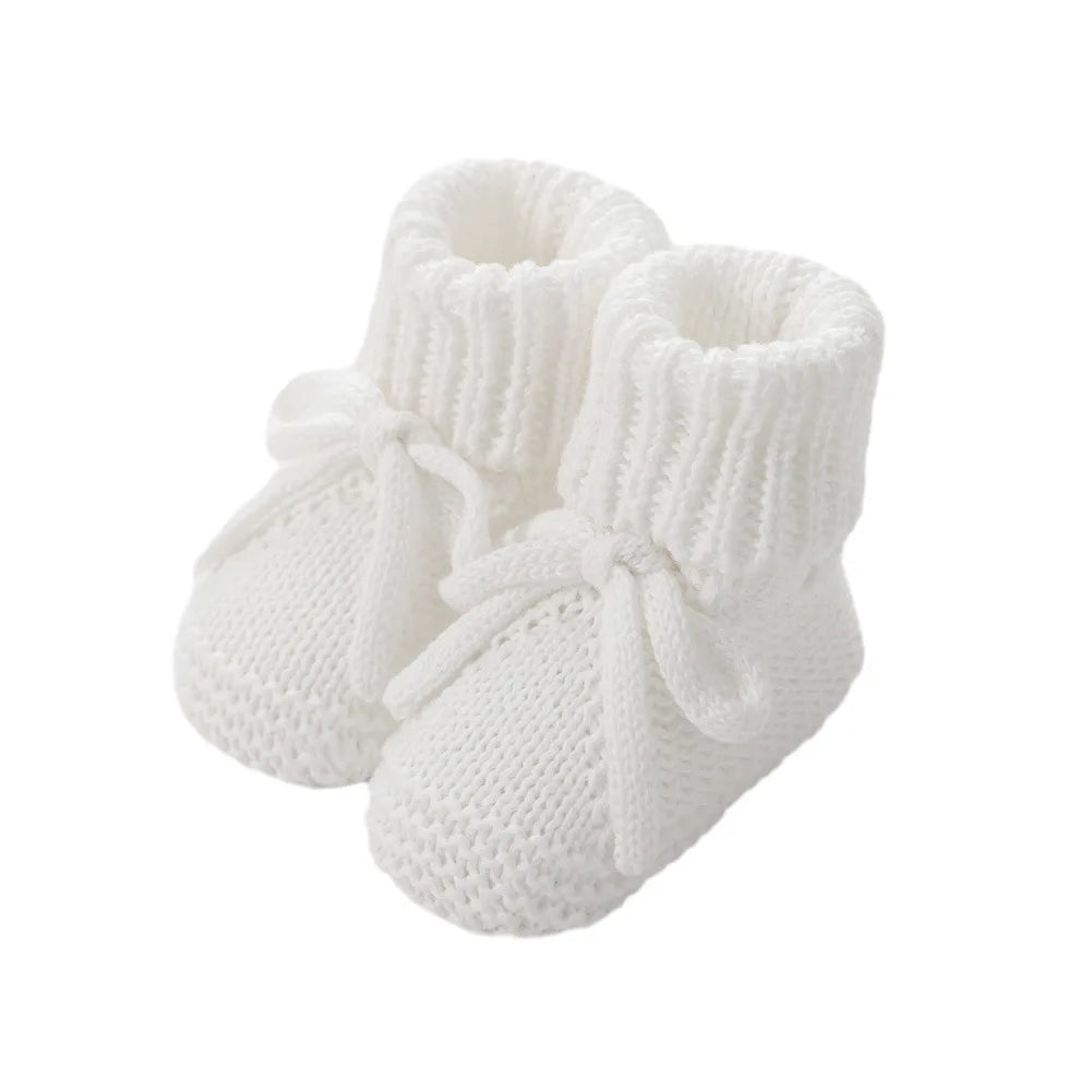 Adorable Baby Bow Knit Sock Shoes – Soft Cotton Crawling Shoes for 0–12 Months