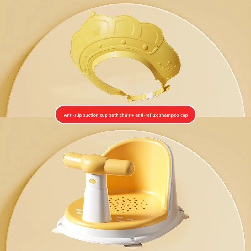 Baby Bath Support Seat – Soft Newborn Bathing Stool with Temperature-Sensitive Design