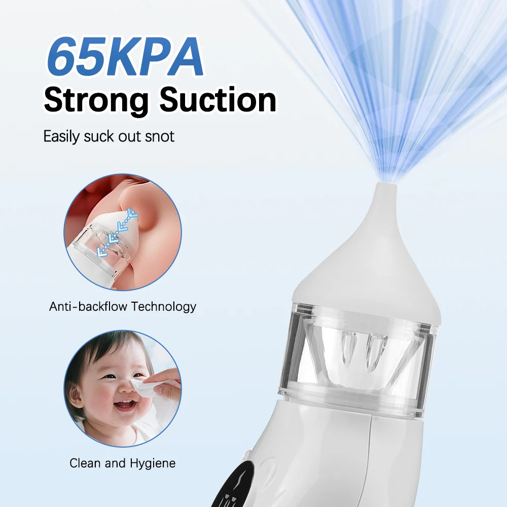 Electric Baby Nasal Aspirator – 9-Speed Gentle Nose Cleaner for Newborns & Infants