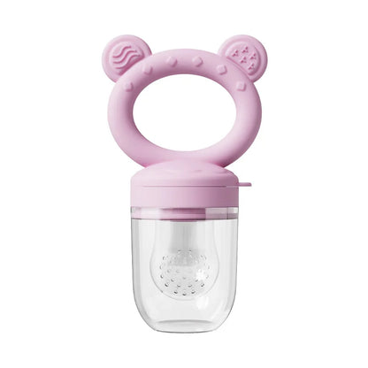 Silicone Baby Fruit Feeder & Freezer Tray Set – Self Feeding Pacifier for Fresh Food & Breastmilk Popsicles