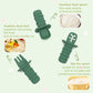 3-Piece Silicone Baby Spoon & Fork Feeding Set – Choking-Proof Self-Feeding Utensils
