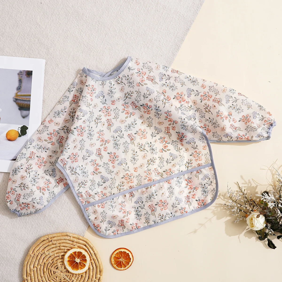 Elinfant Waterproof Long Sleeve Baby Bib – Easy Clean Feeding Smock for Toddlers