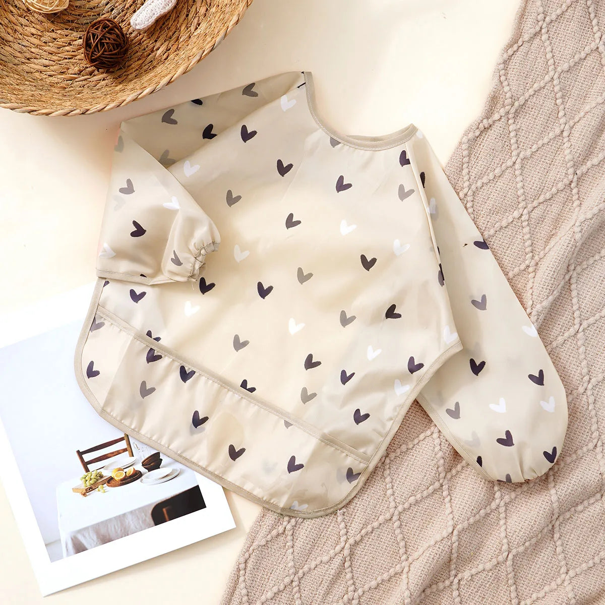 Elinfant Waterproof Long Sleeve Baby Bib – Easy Clean Feeding Smock for Toddlers
