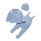Newborn Knitted Sweater Romper Set – Warm Baby Jacket, Hat & Romper Outfit