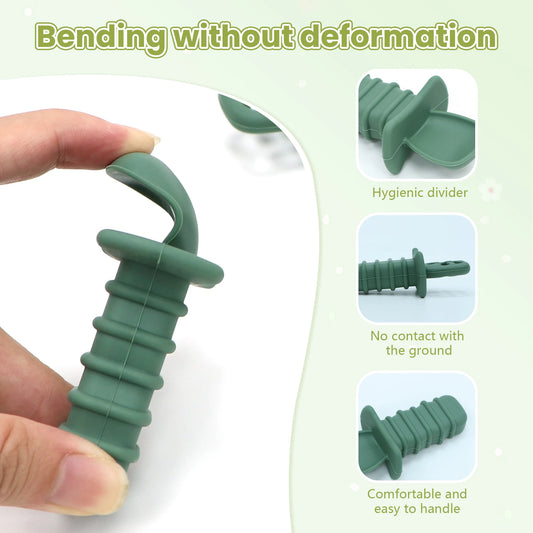 3-Piece Silicone Baby Spoon & Fork Feeding Set – Choking-Proof Self-Feeding Utensils