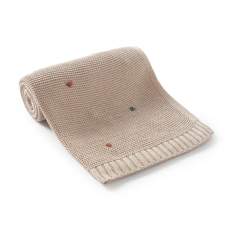 Ultra-Soft Cotton Baby Blanket – Knitted Muslin Swaddle Wrap for Newborns