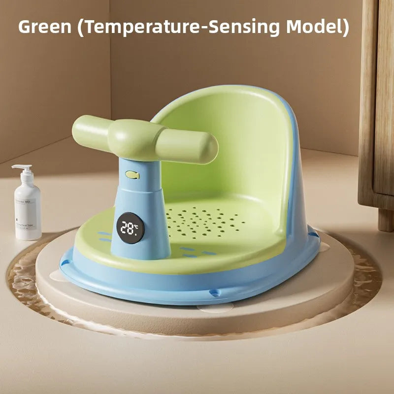 Baby Bath Support Seat – Soft Newborn Bathing Stool with Temperature-Sensitive Design